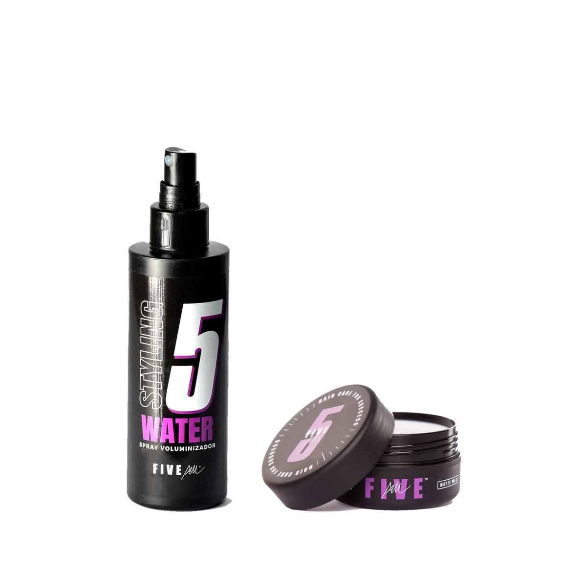 Set Esencial FIVE AM: Styling Water y Matte Wax